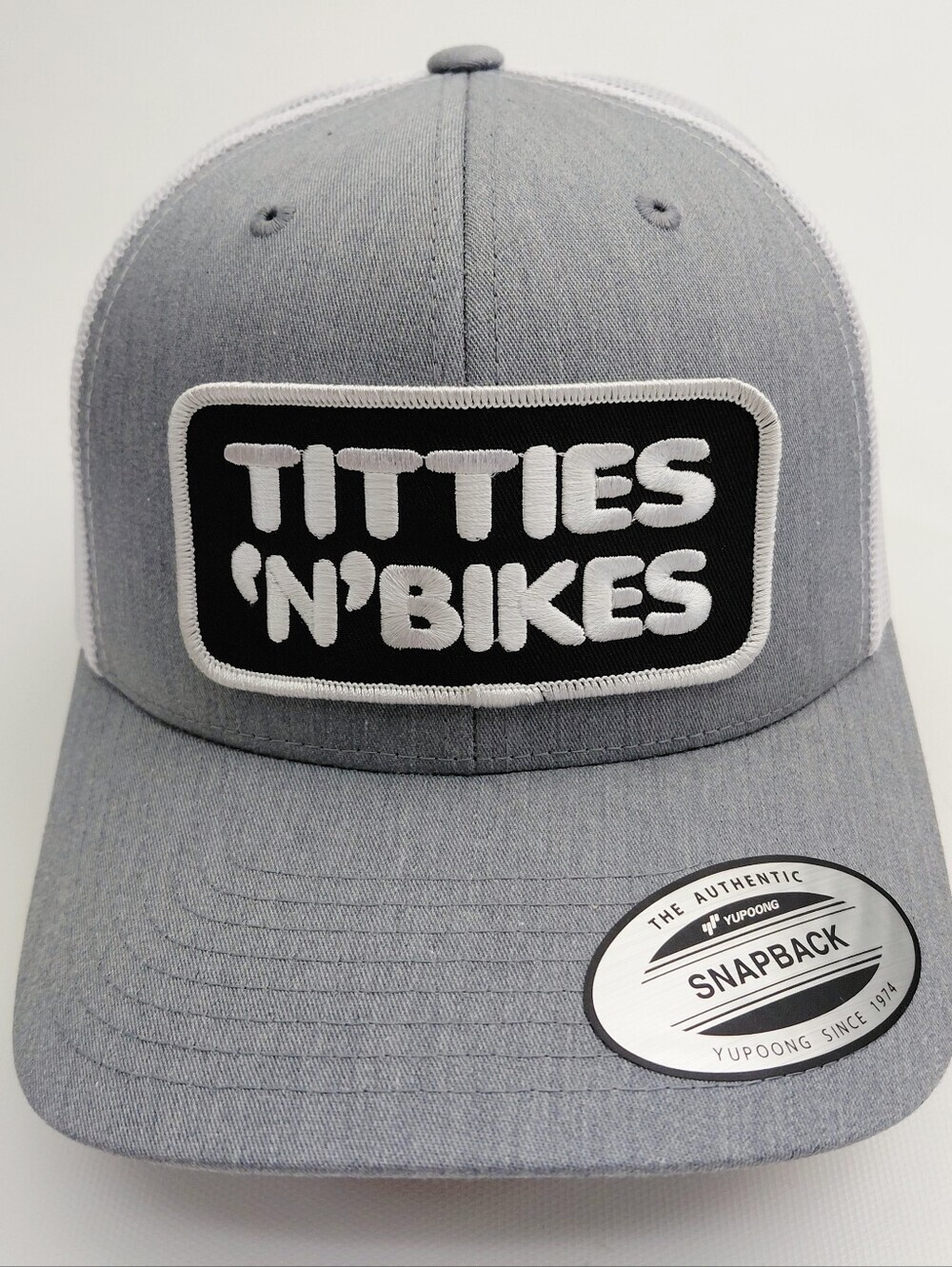 Titties & Bikes Patch Hat Yupoong Trucker Mesh Snapback